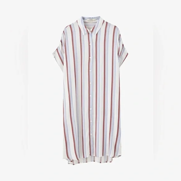 Bull and Bear Red White & Blue Tunic Button Down - Picture 2 of 10